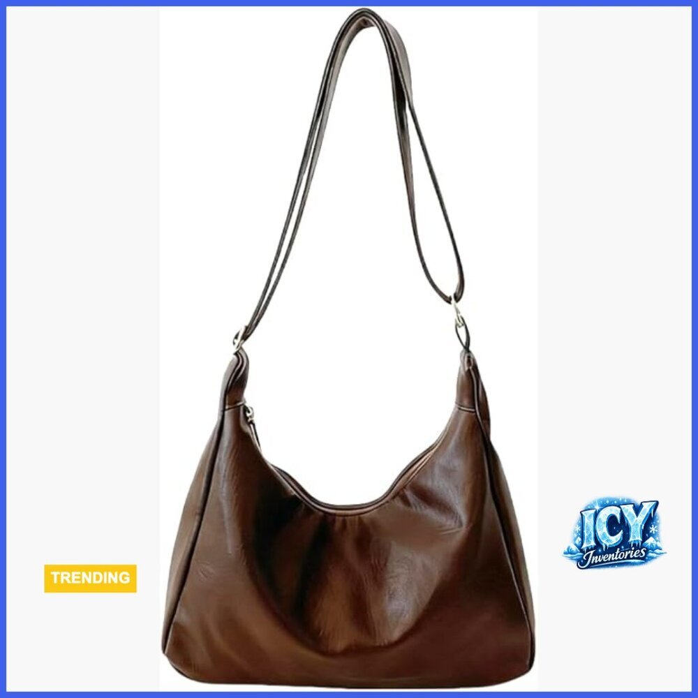 Ultra-Soft Foldable Artificial Leather Shoulder Bag Casual Handbag